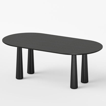 79" Black Solid Wood Oval Dining Table HomeRoots