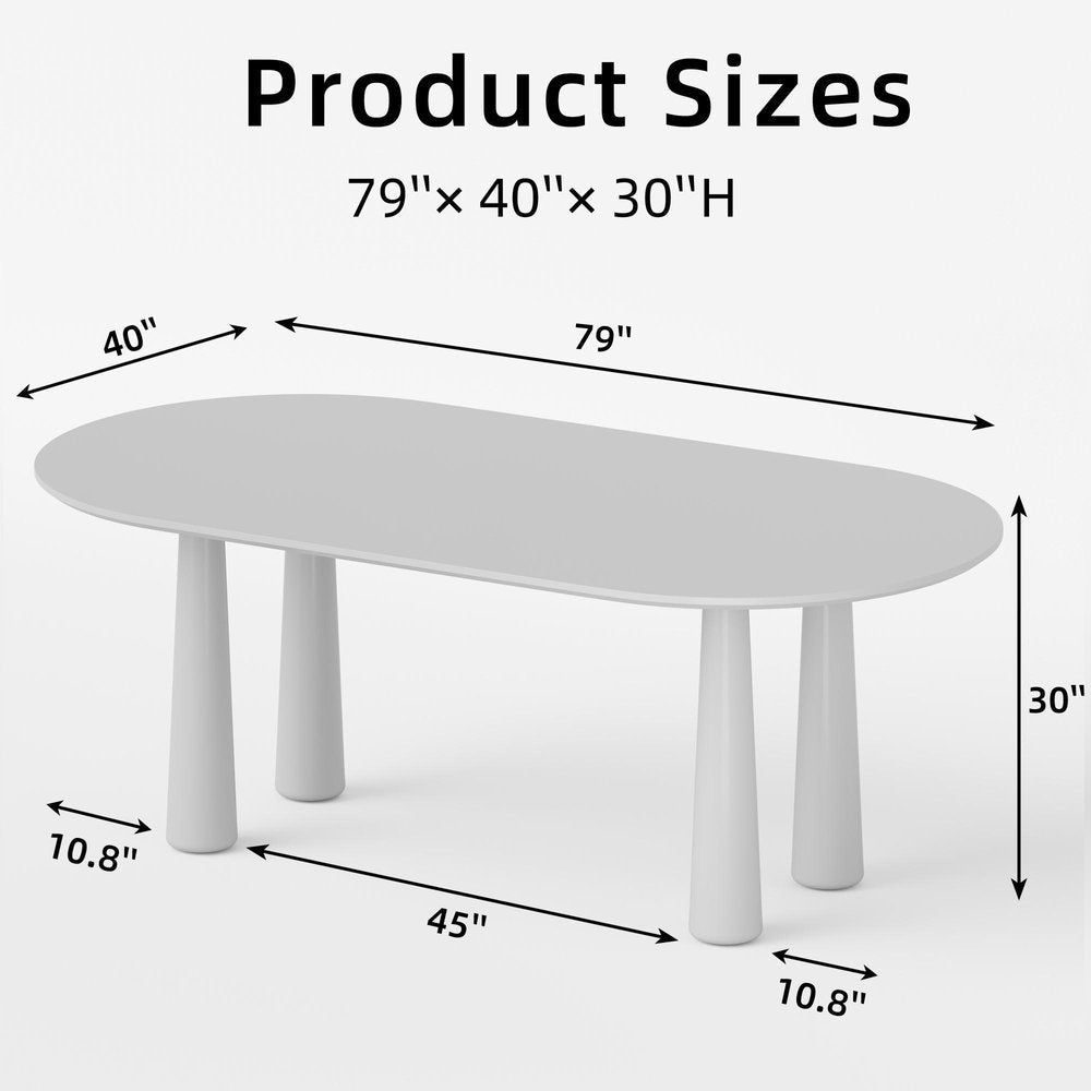 79" Black Solid Wood Oval Dining Table — view 8