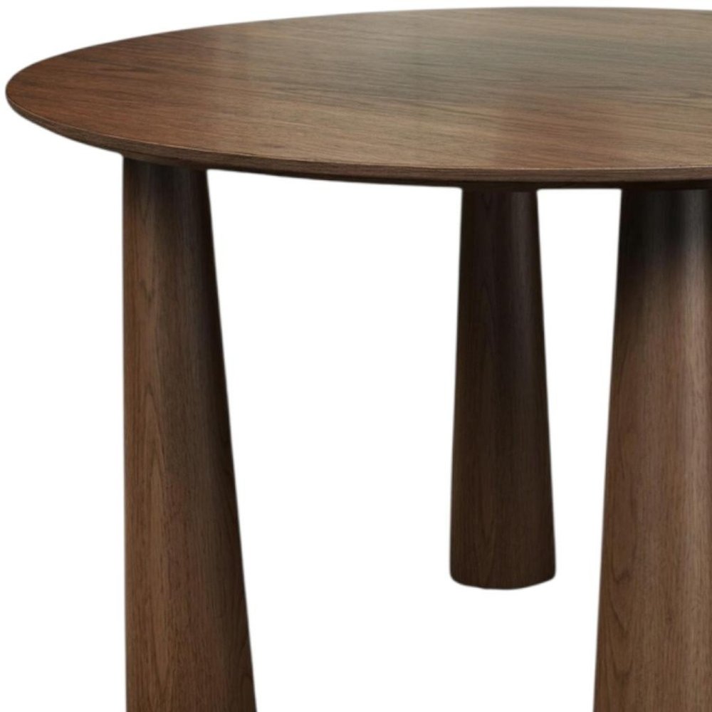 52" Walnut Solid Wood Round Top Dining Table — view 6