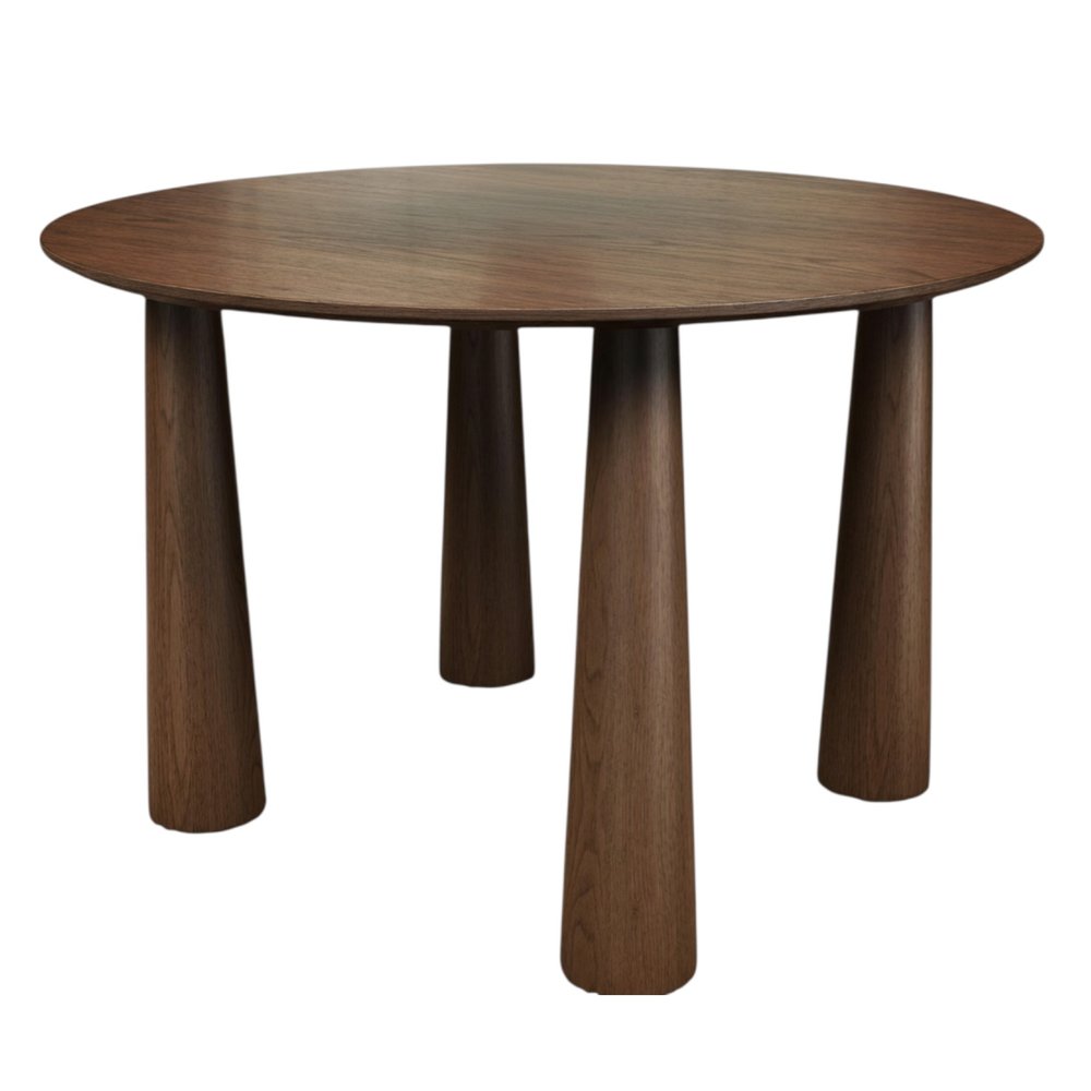 52" Walnut Solid Wood Round Top Dining Table — view 3