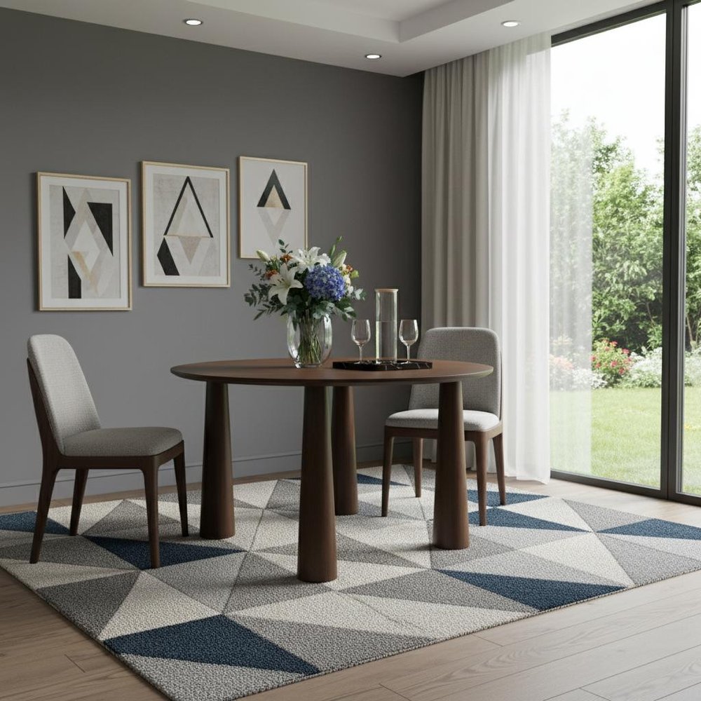52" Walnut Solid Wood Round Top Dining Table — view 5