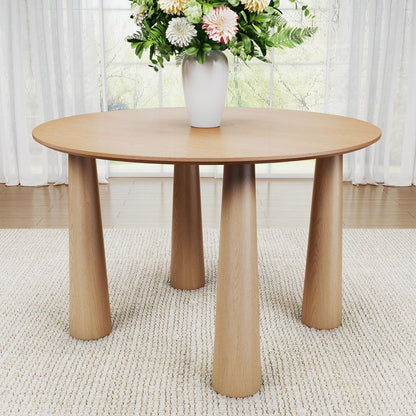 52" Natural Wood Round Top Dining Table
