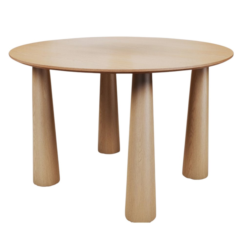 52" Natural Wood Round Top Dining Table