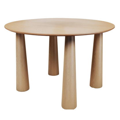 52" Natural Wood Round Top Dining Table