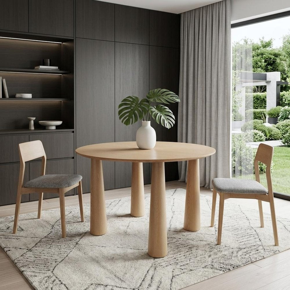 59" Natural Wood Round Top Dining Table — view 4