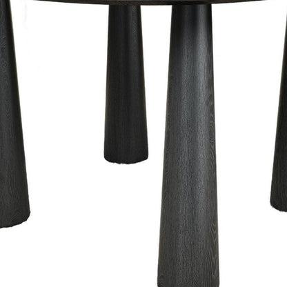 45" Black Wood Round Top Dining Table HomeRoots