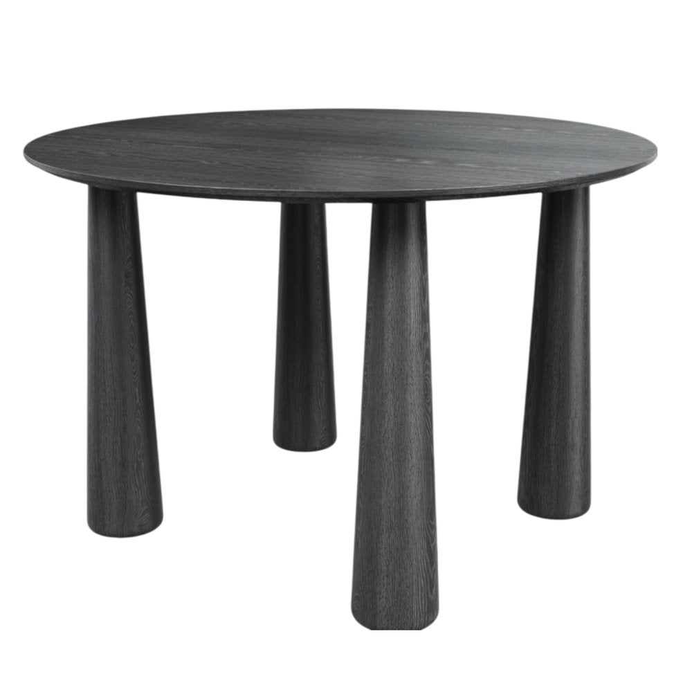 45" Black Wood Round Top Dining Table — view 2