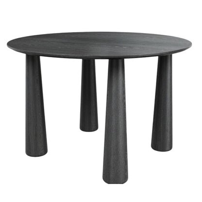 45" Black Wood Round Top Dining Table HomeRoots
