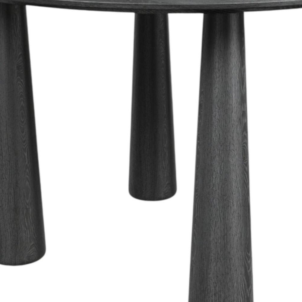 45" Black Wood Round Top Dining Table HomeRoots