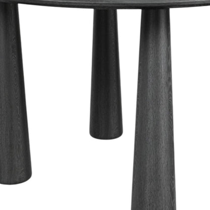 45" Black Wood Round Top Dining Table HomeRoots