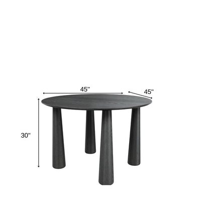 45" Black Wood Round Top Dining Table HomeRoots