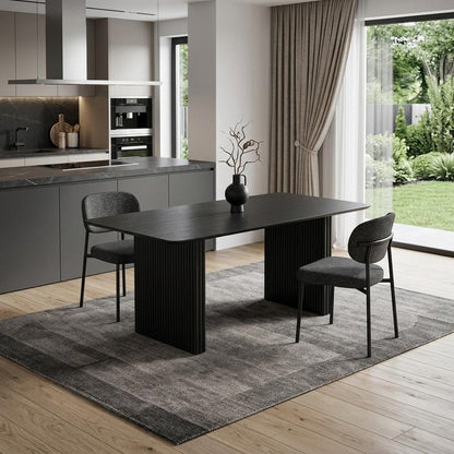 67" Black Wood Double Pedestal Base Dining Table HomeRoots