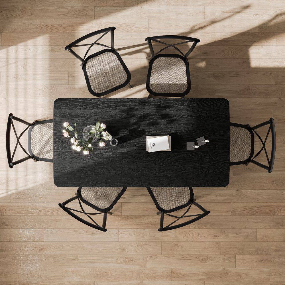 67" Black Wood Double Pedestal Base Dining Table HomeRoots