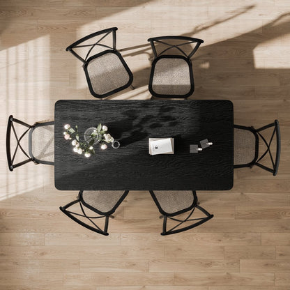 67" Black Wood Double Pedestal Base Dining Table HomeRoots