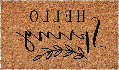 17" X 29" Brown And Black Hello Spring Outdoor Coir Door Mat HomeRoots