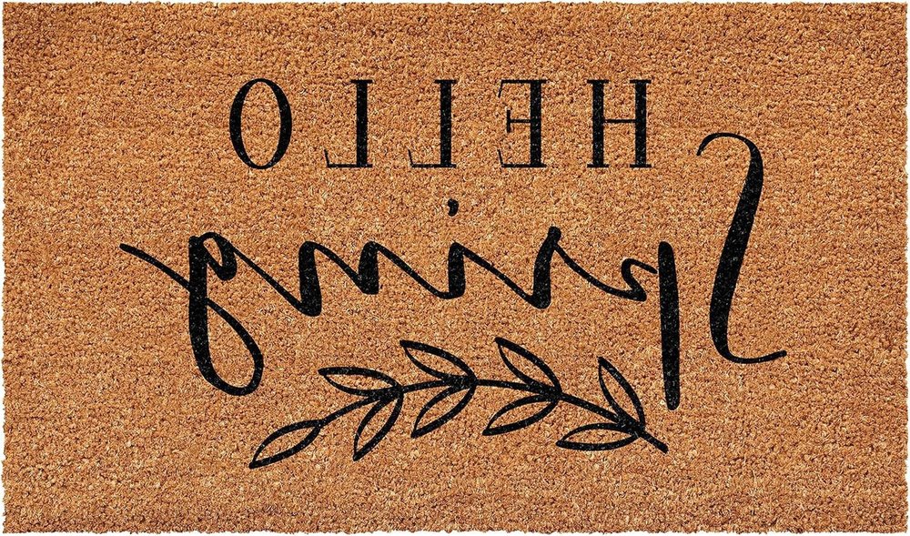 17" X 29" Brown And Black Hello Spring Outdoor Coir Door Mat — view 9