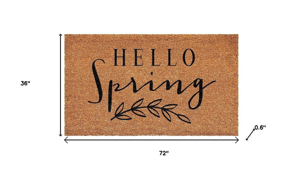 17" X 29" Brown And Black Hello Spring Outdoor Coir Door Mat — view 16
