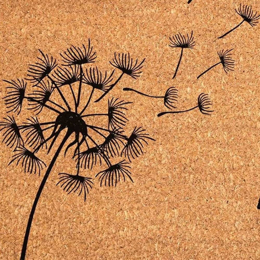 17" X 29" Brown And Black Floral Hello Outdoor Coir Door Mat — view 19