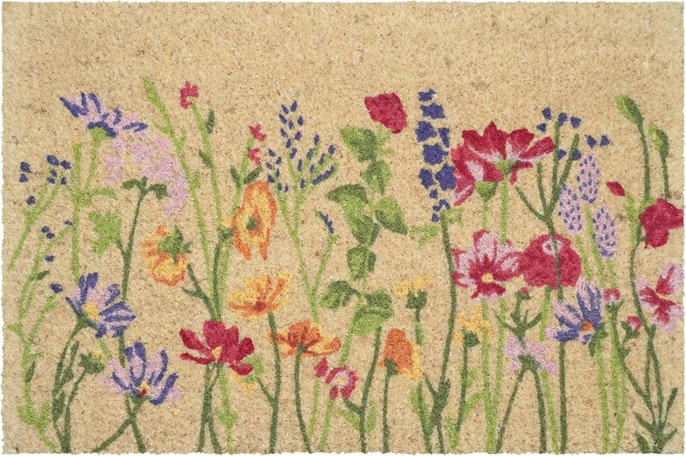 18" X 30" Brown Green And Purple Floral Outdoor Coir Door Mat — view 8