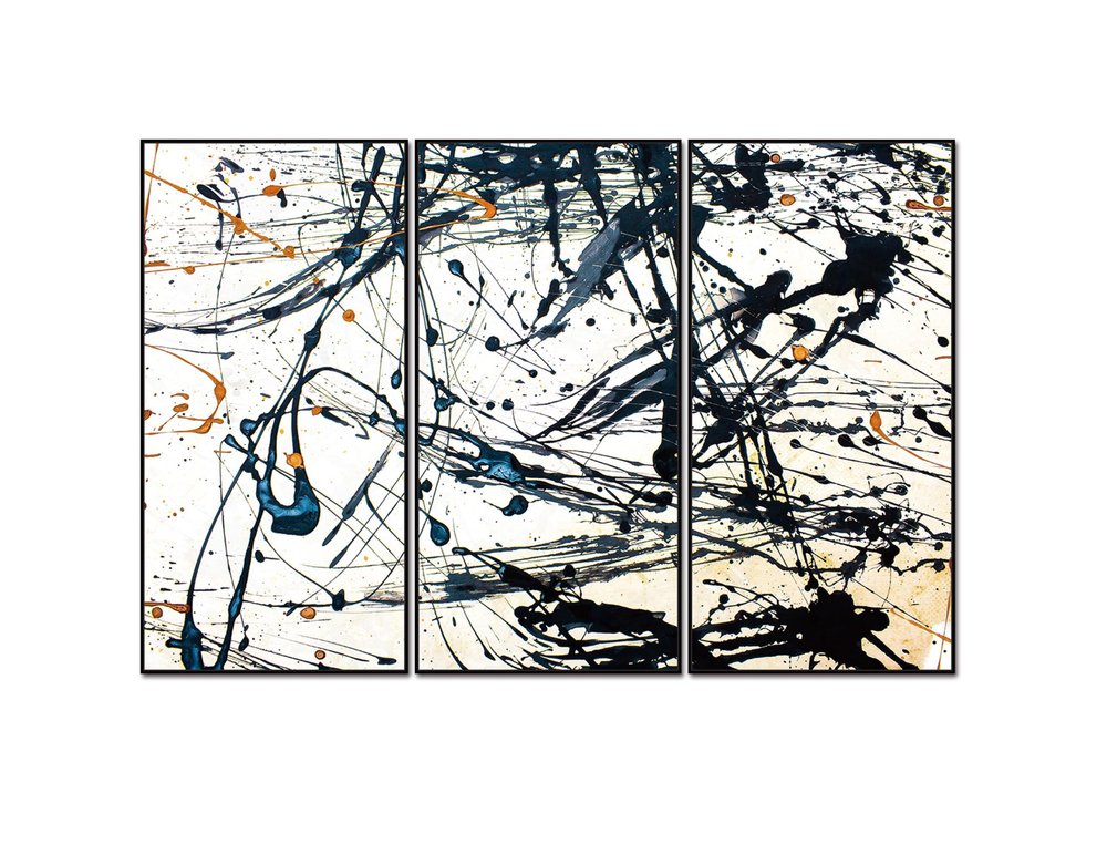 Set Of Three Irena Black Framed Minimalistic Wall Art
