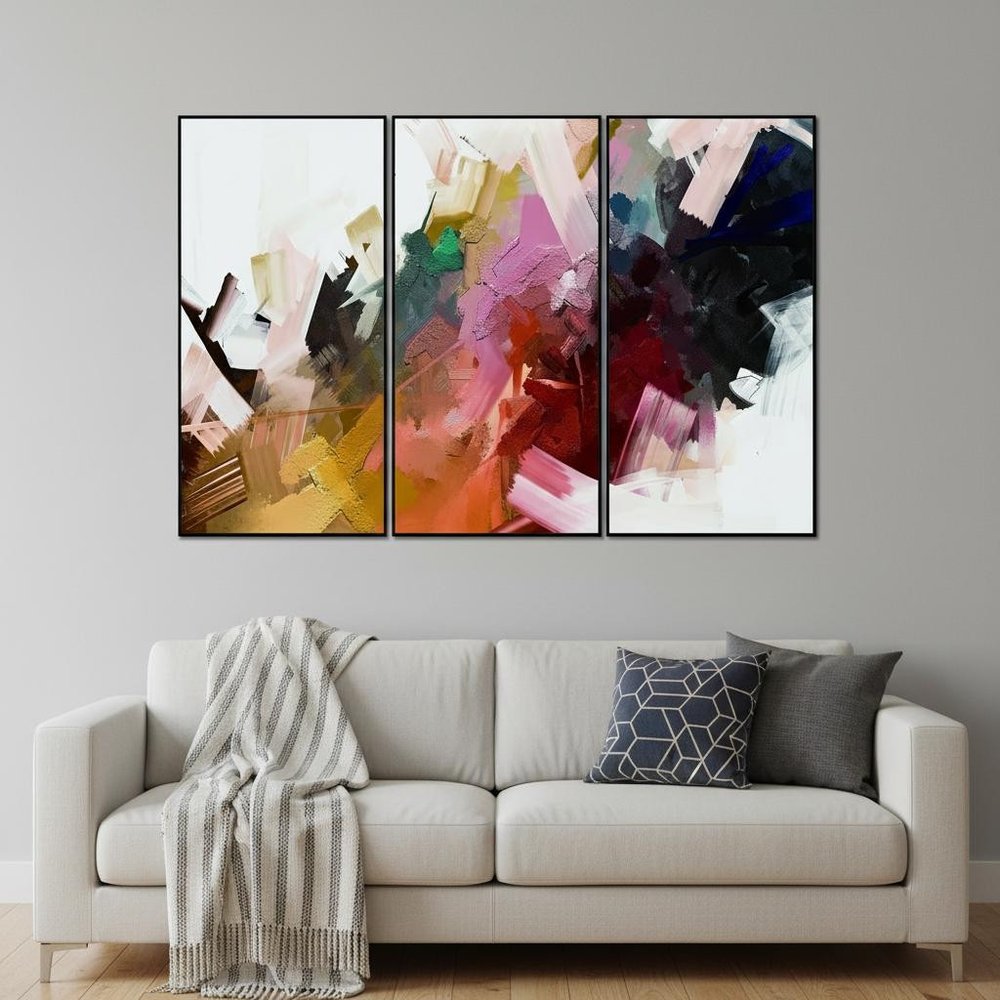 Set Of Three Luz Black Framed Wall Art — view 3