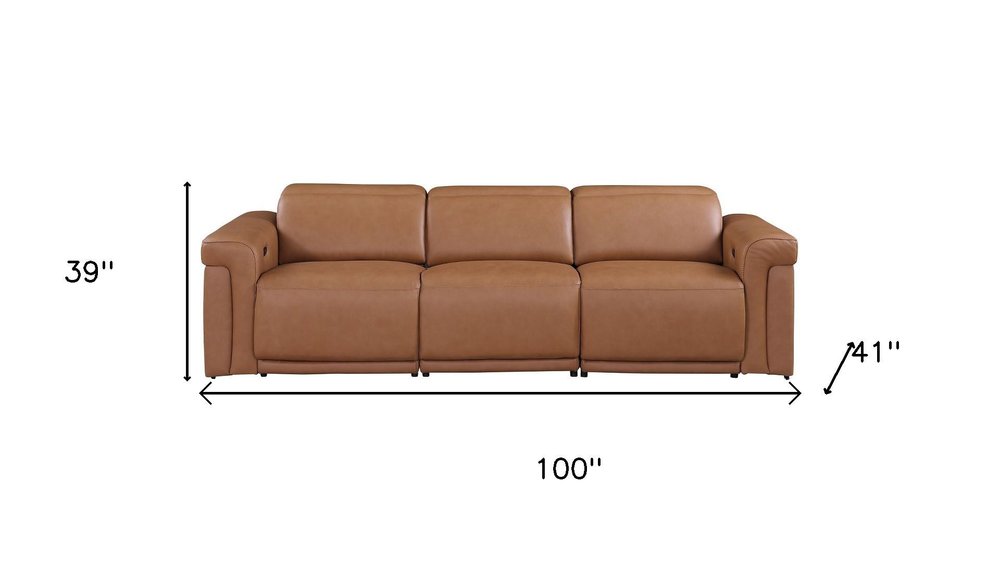 Two Piece Chestnut Italian Leather Five Person Seating Set — view 8