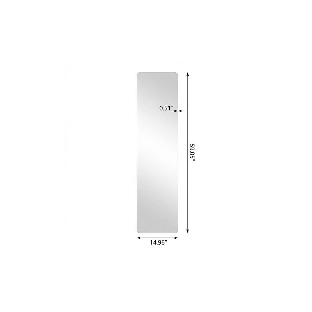 59" Silver Frameless Full Length Hanging Mirror — view 2