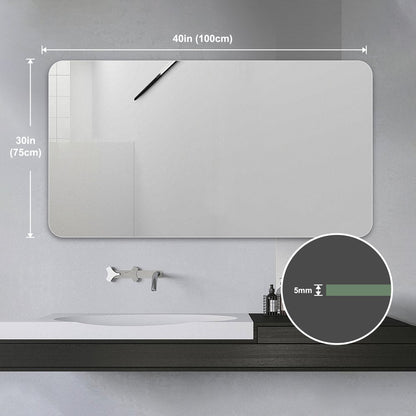 30" Frameless Bathroom Vanity Mirror