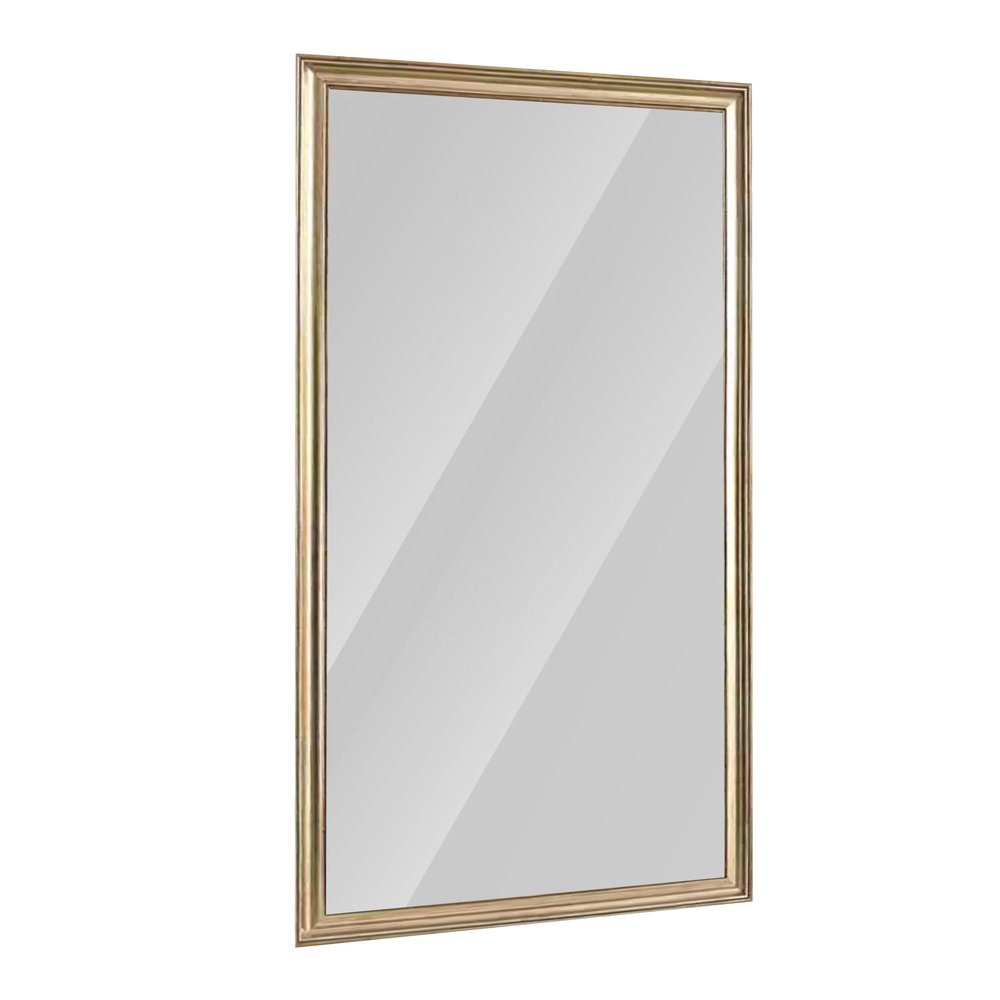 71" Golden Brown Wood Wall Mounted And Leaning Framed Full Length Mirror — view 1