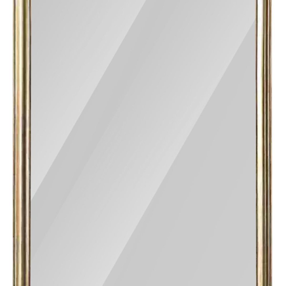 71" Golden Brown Wood Wall Mounted And Leaning Framed Full Length Mirror — view 5