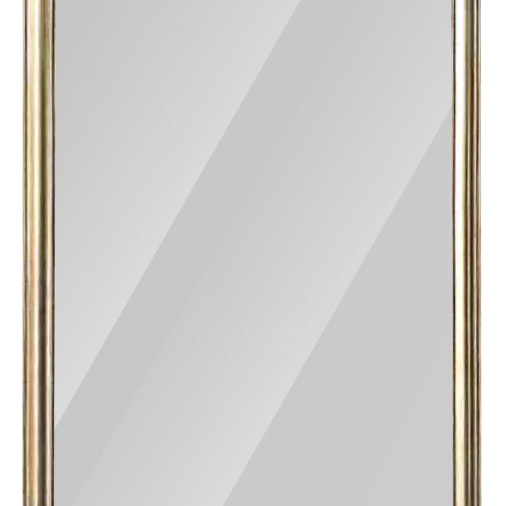 71" Golden Brown Wood Wall Mounted And Leaning Framed Full Length Mirror — view 6