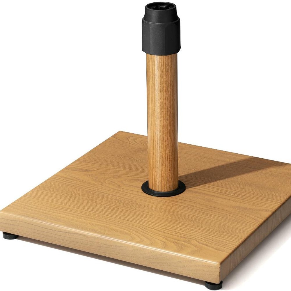 Brown Market Umbrella Steel In Ground Adjustable Umbrella Base — view 2