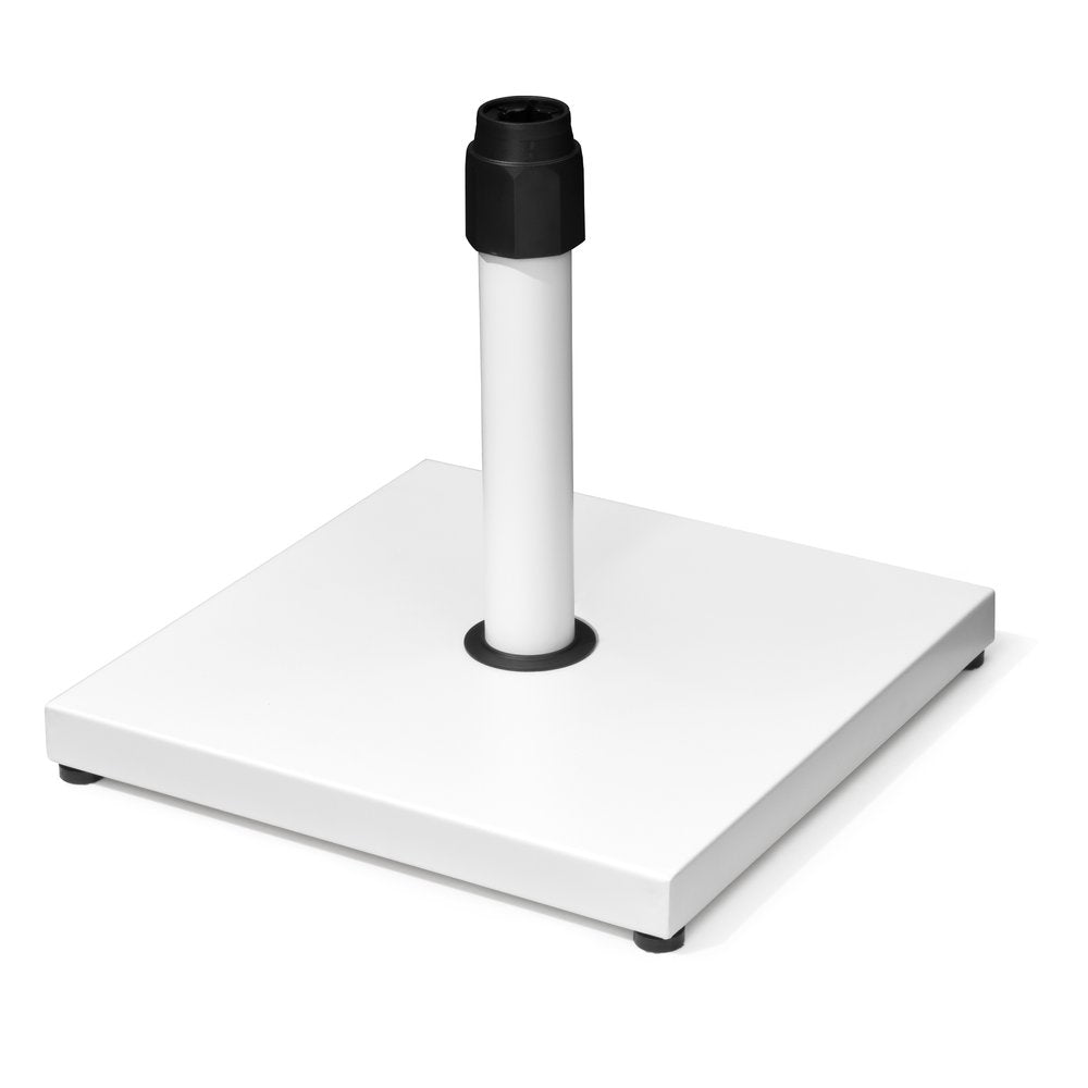 White Market Umbrella Steel In Ground Adjustable Umbrella Base — view 1