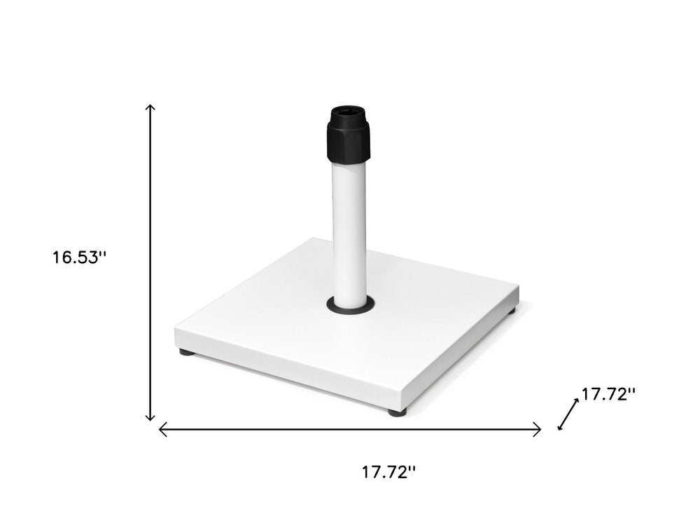White Market Umbrella Steel In Ground Adjustable Umbrella Base — view 3
