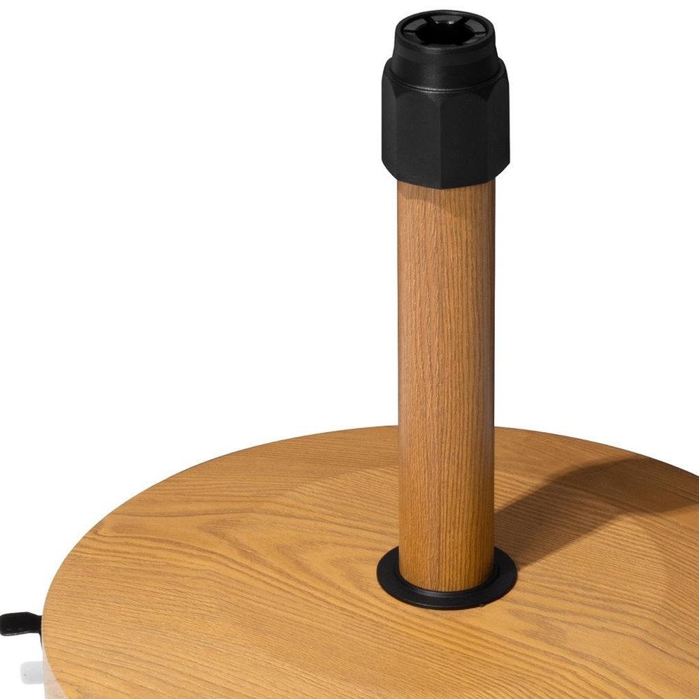 Light Brown Market Umbrella Steel In Ground Adjustable Umbrella Base With Wheels — view 2