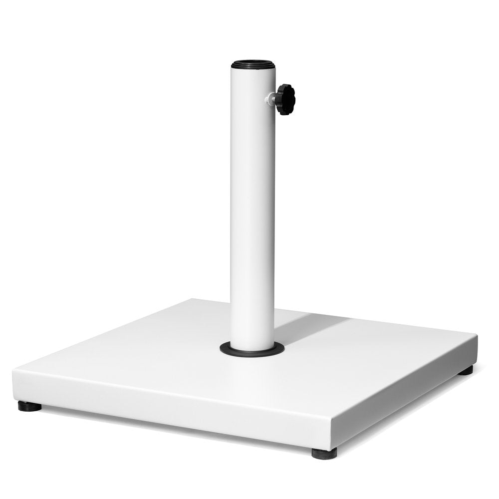 White Market Umbrella Fillable Steel In Ground Adjustable Umbrella Base — view 1