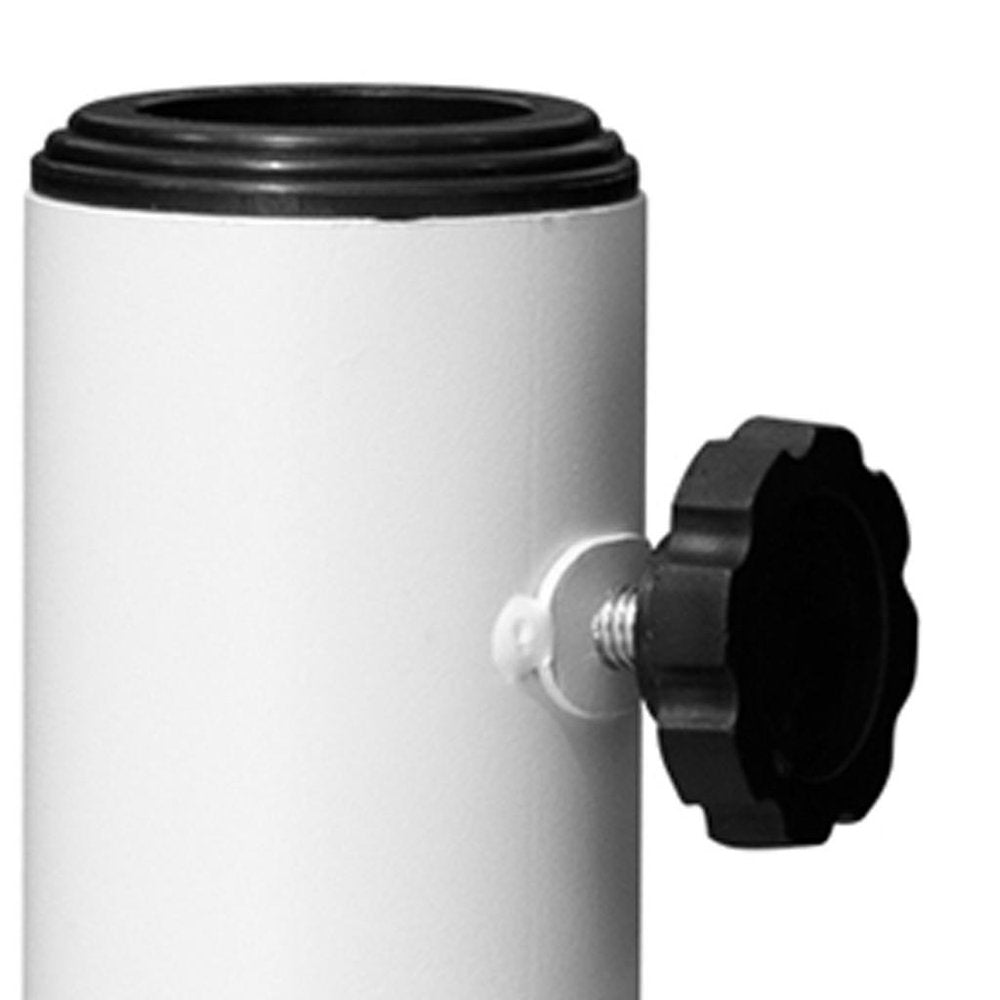 White Market Umbrella Fillable Steel In Ground Adjustable Umbrella Base — view 5