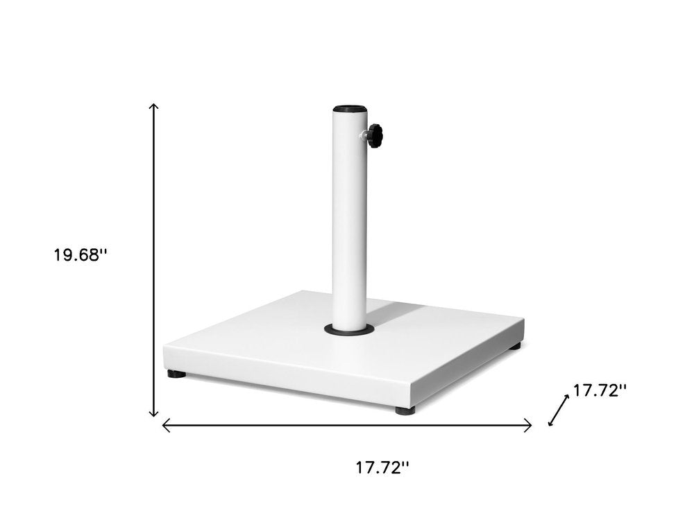 White Market Umbrella Fillable Steel In Ground Adjustable Umbrella Base — view 6