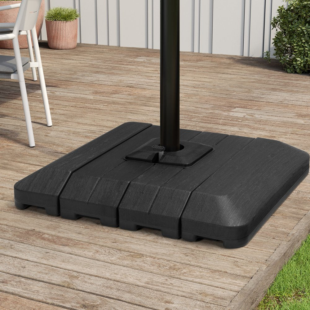 Black Cantilever Umbrella Fillable Steel In Ground Umbrella Base — view 3