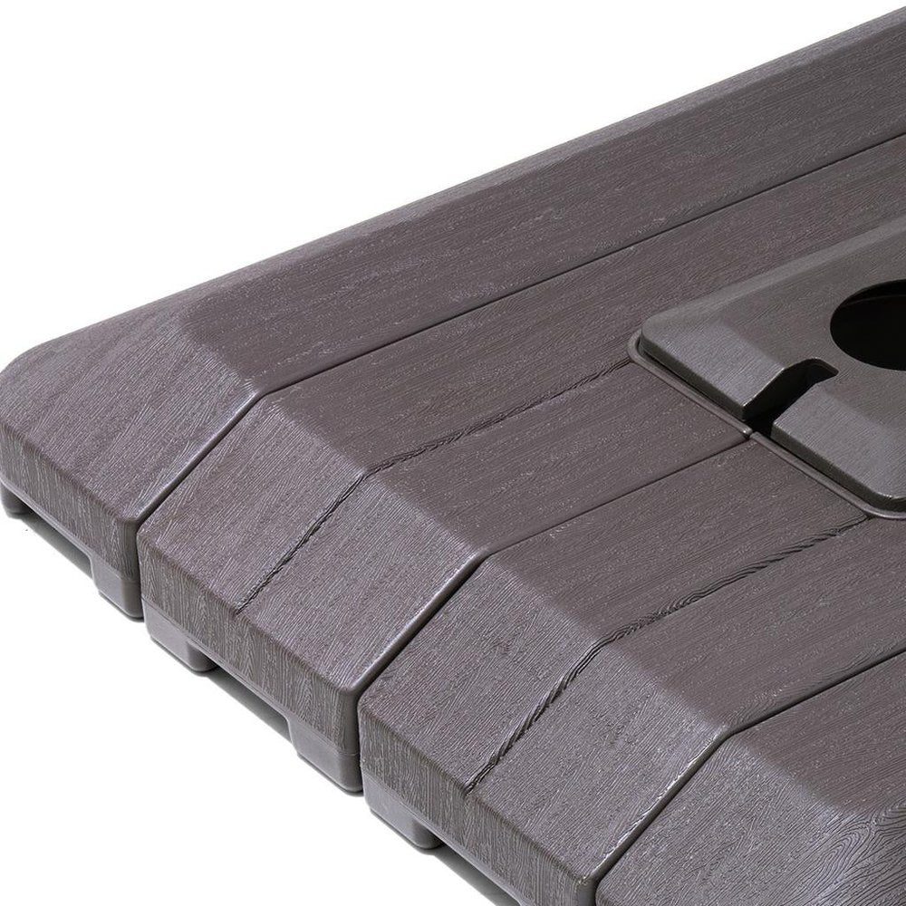Brown Cantilever Umbrella Fillable Steel In Ground Umbrella Base — view 5
