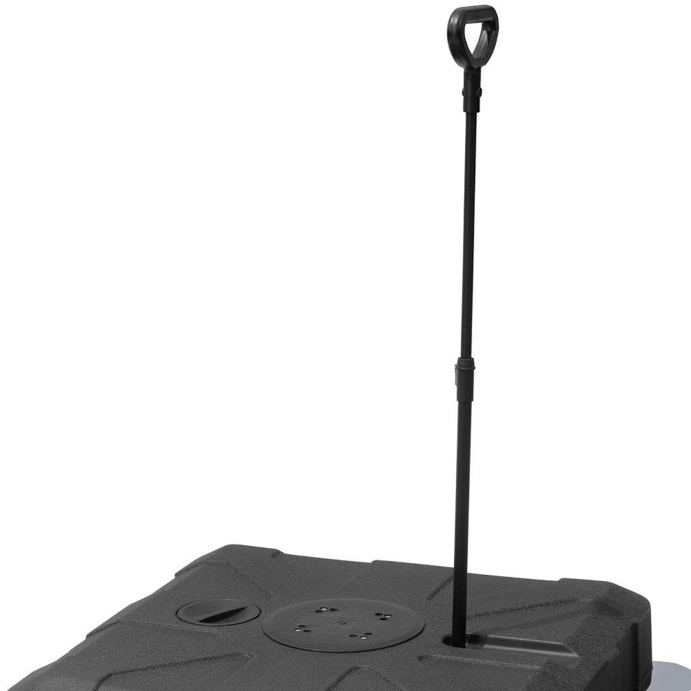 Black Cantilever Umbrella Fillable Steel In Ground Umbrella Base With Wheels — view 7