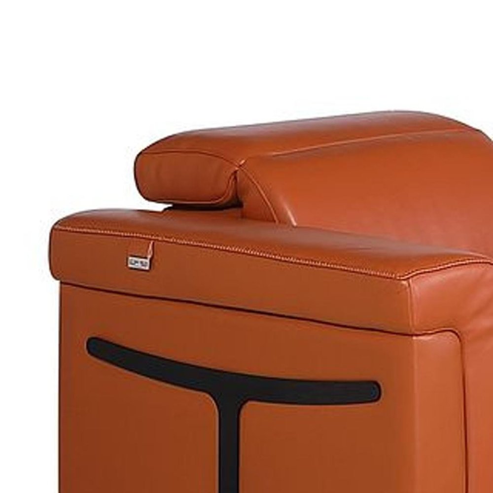 Three Piece Camel Italian Leather Six Person Seating Set — view 9