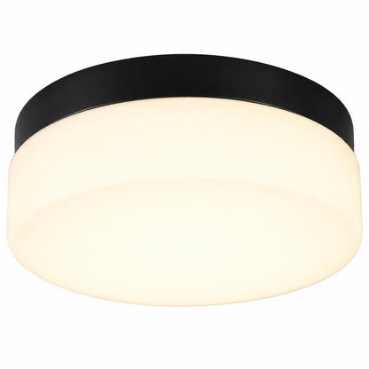 11" Black Metal And Glass Flush Mount Ceiling Light HomeRoots