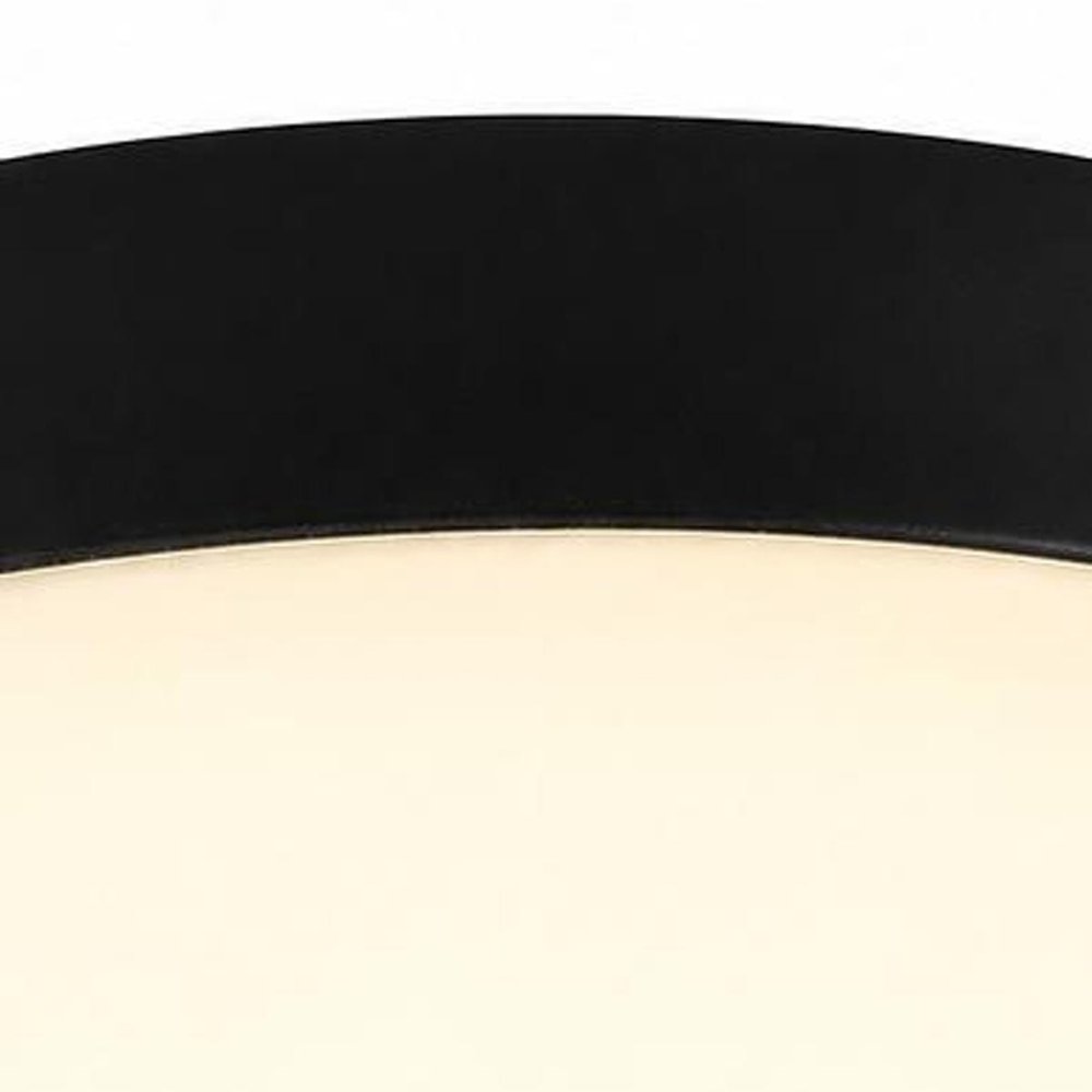 11" Black Metal And Glass Flush Mount Ceiling Light — view 6