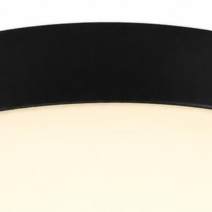 11" Black Metal And Glass Flush Mount Ceiling Light HomeRoots