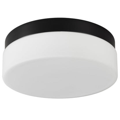 11" Black Metal And Glass Flush Mount Ceiling Light HomeRoots