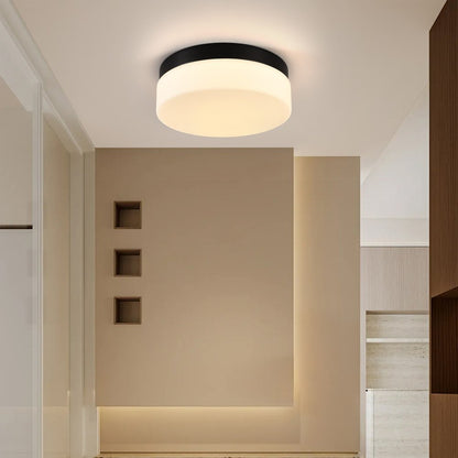 11" Black Metal And Glass Flush Mount Ceiling Light HomeRoots