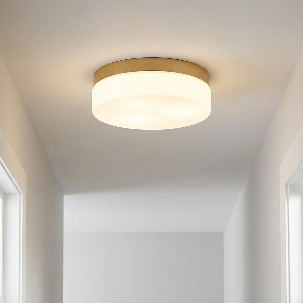 11" Black Metal And Glass Flush Mount Ceiling Light HomeRoots