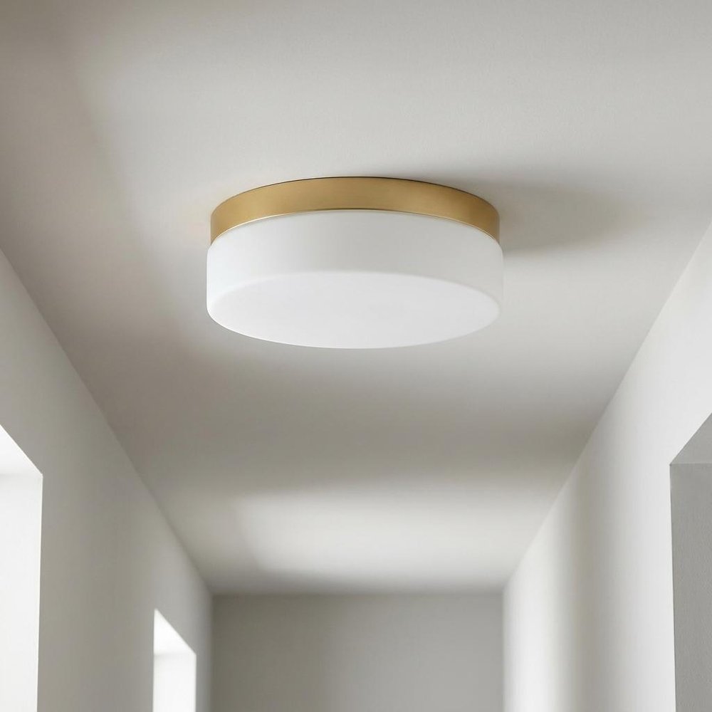 11" Black Metal And Glass Flush Mount Ceiling Light HomeRoots