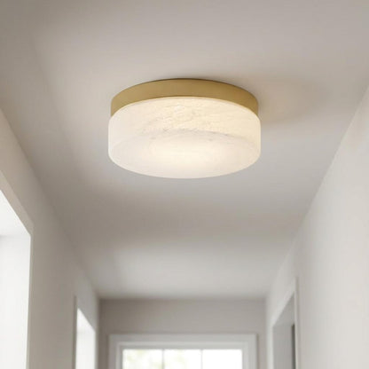 11" Black Metal And Frosted Glass Flush Mount Ceiling Light HomeRoots